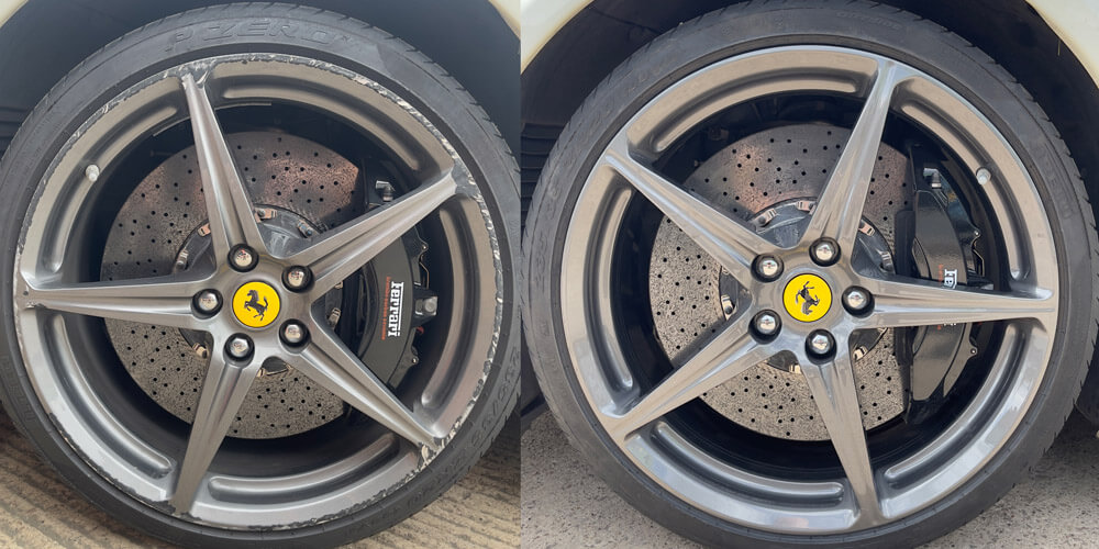 Ferrari alloy wheel refurbishment at Premier Wheels Midlands