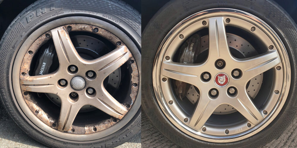 Jaguar alloy wheel refurbishment at Premier Wheels Midlands