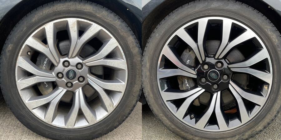 Land Rover alloy wheel diamond cut refurbishment by Premier Wheels Midlands